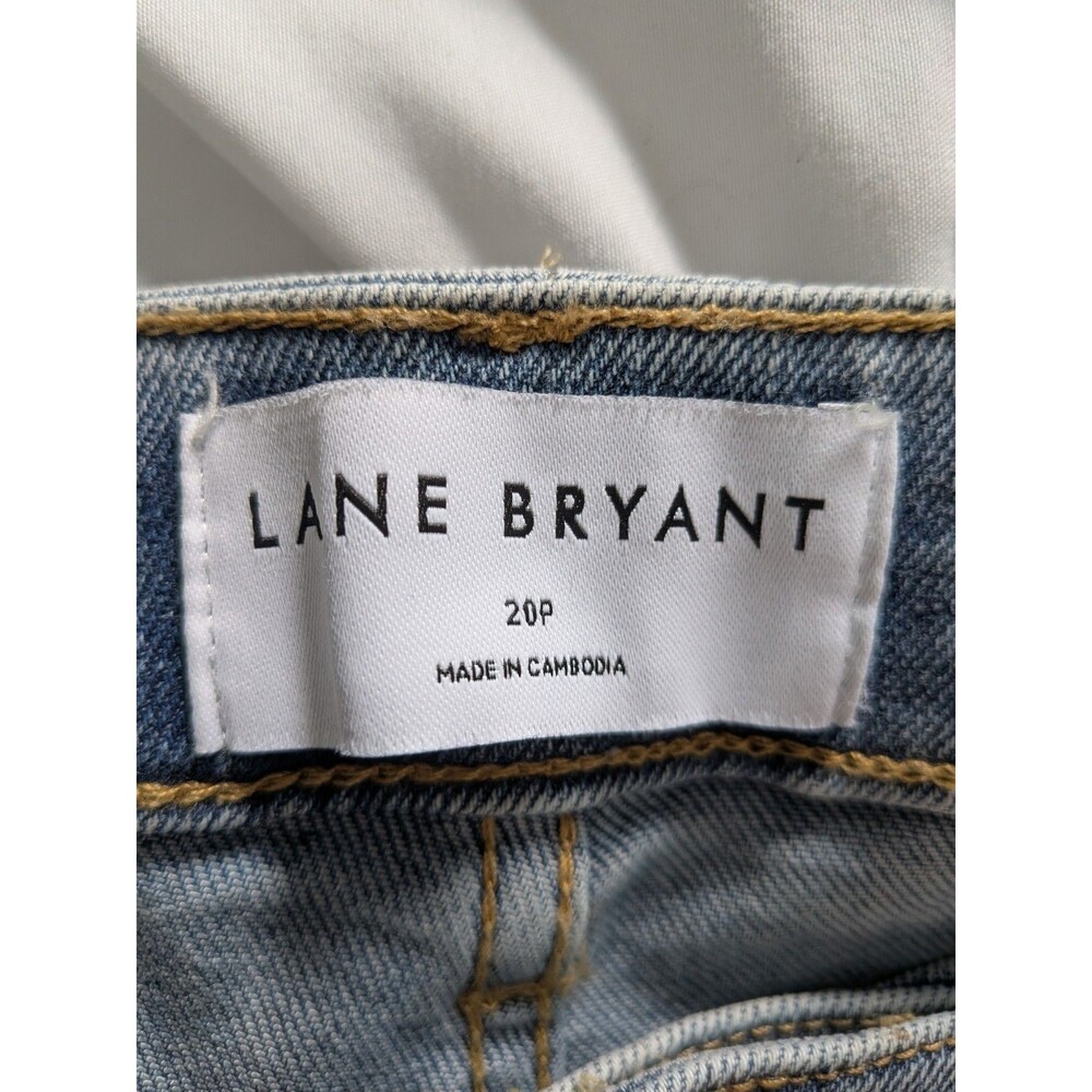 Lane Bryant Signature Fit Straight Leg Crop Jean 20P Lt Bl Embroidery Rhinestone - Picture 6 of 16